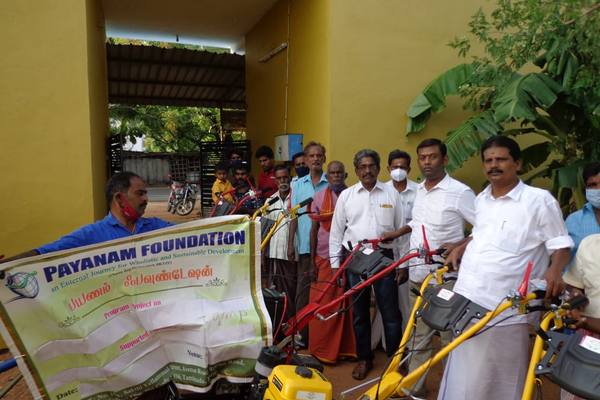 Equipment handed over to a farmer group.