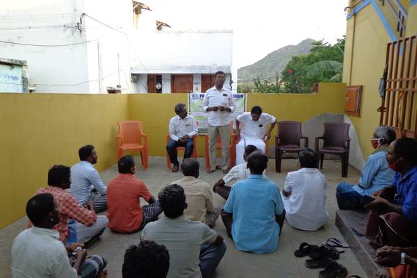 A community gathering in the village.