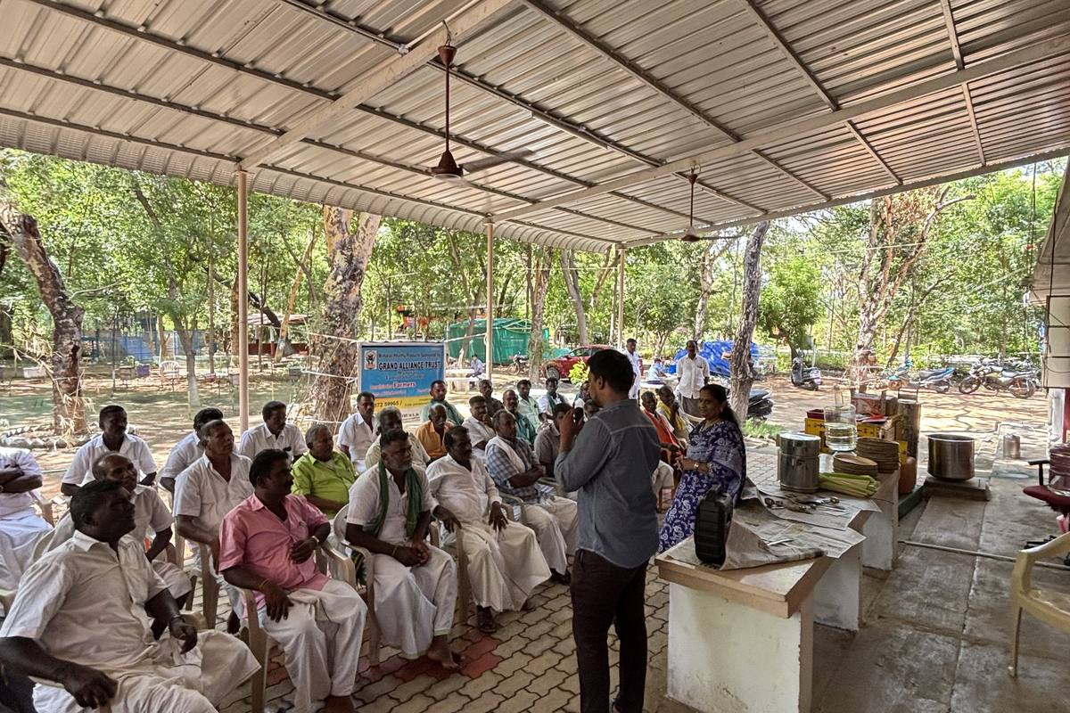 A gathering at the research institute.